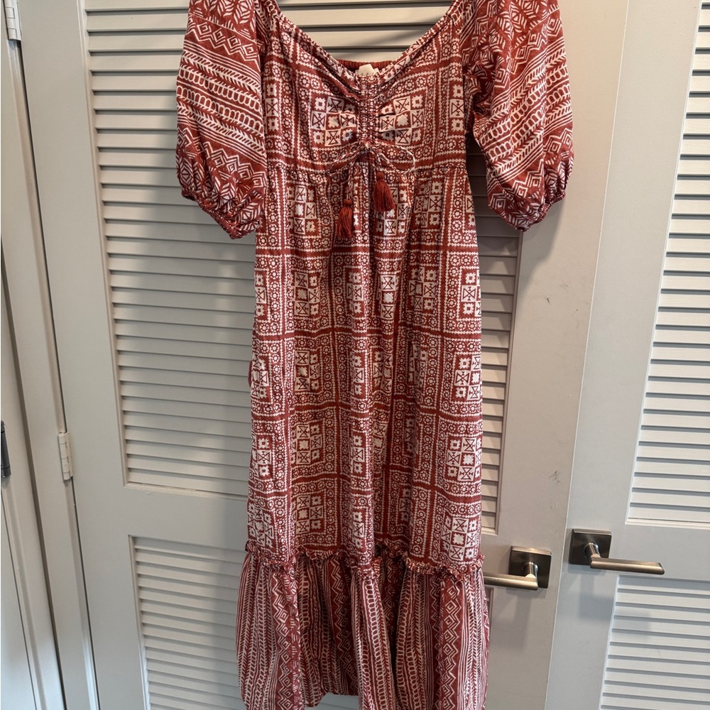 Bohemian Orange Patterned Cleo Bella Dress